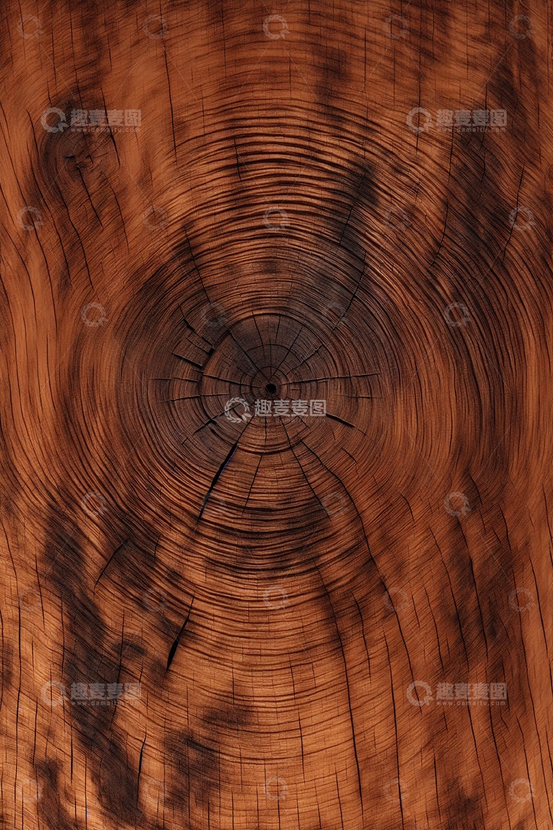 高清大图下载【趣麦麦图】深棕年轮木纹木头表面图案
