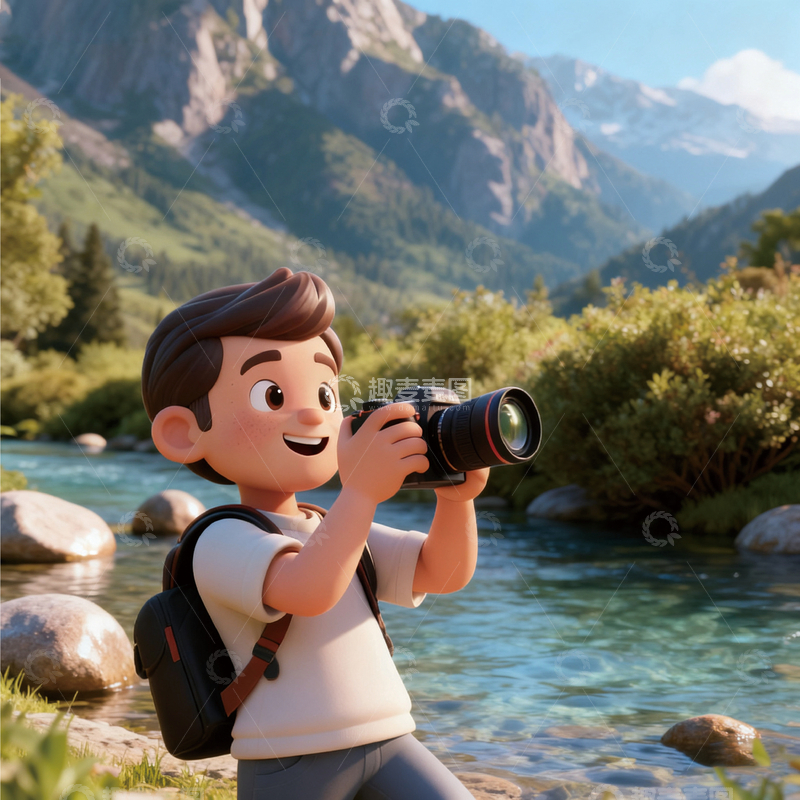 高清大图下载【趣麦麦图】卡通户外摄影山水风光
