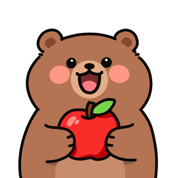卡通熊苹果表情包素材