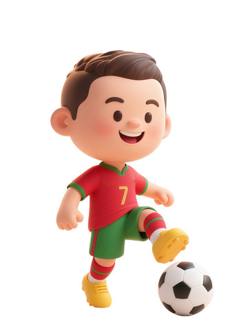 卡通足球运动员动画形象素材