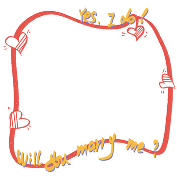 浪漫求婚框插画设计素材