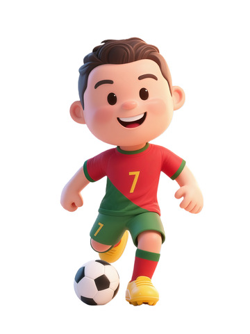 卡通足球小将3D渲染素材