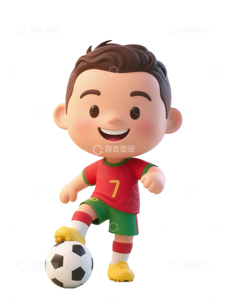高清大图下载【趣麦麦图】卡通足球运动员造型设计素材