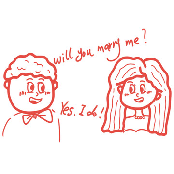 浪漫求婚简笔画求婚场景