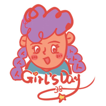 卡通妇女节头像插画素材