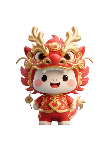 喜庆卡通龙年吉祥物设计