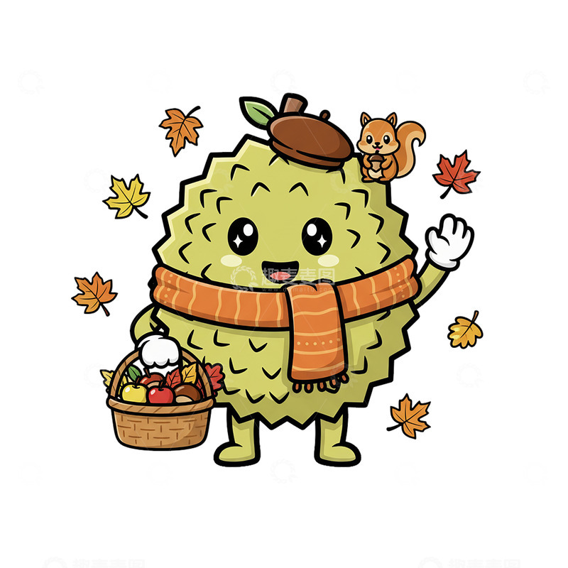 高清大图下载【趣麦麦图】5榴莲卡通漫画