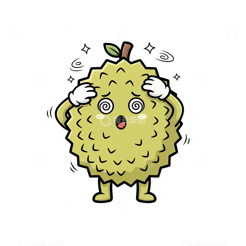 高清大图下载【趣麦麦图】15榴莲卡通漫画