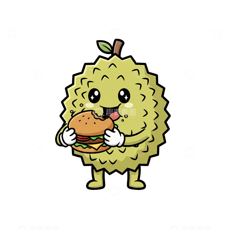 高清大图下载【趣麦麦图】12榴莲卡通漫画