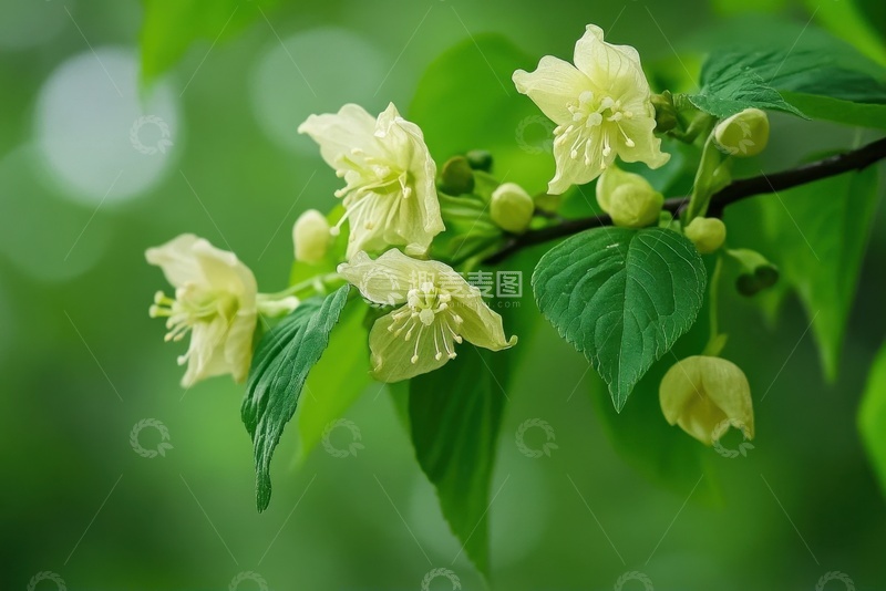 高清大图下载【趣麦麦图】盛开的绿色小花朵