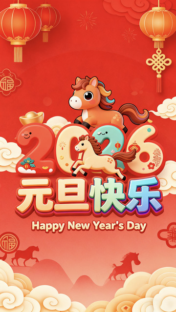 元旦海报,中国元素海报,2026年海报