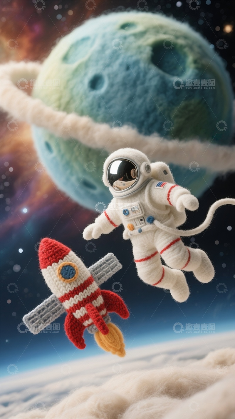 高清大图下载【趣麦麦图】手工编织太空探险玩具