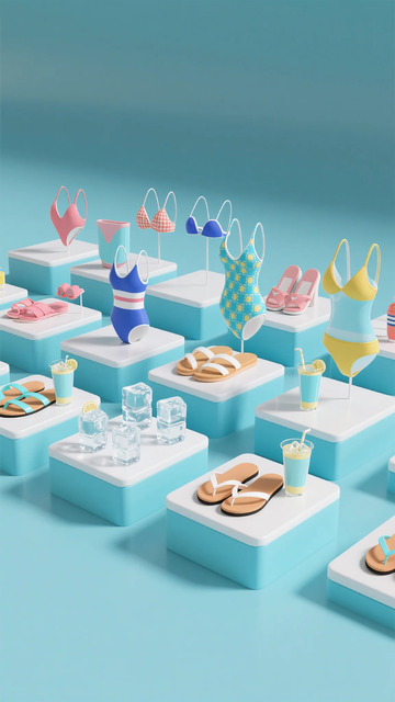 夏日海滩风格服饰配饰组合设计