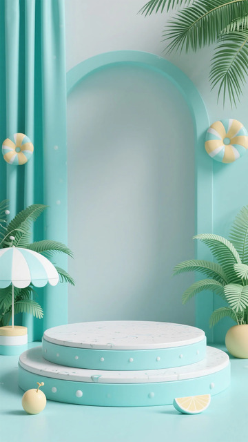 清新夏日场景展示设计素材