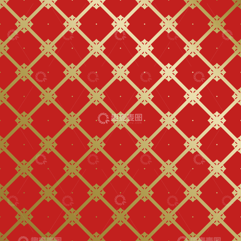 源文件下载【趣麦麦图】-红金中式喜庆花纹背景127