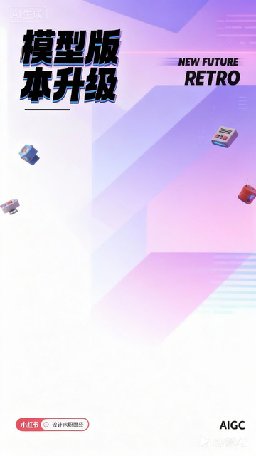 未来复古风格升级海报
