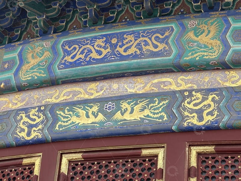 高清大图下载【趣麦麦图】朱墙之上的龙凤和鸣