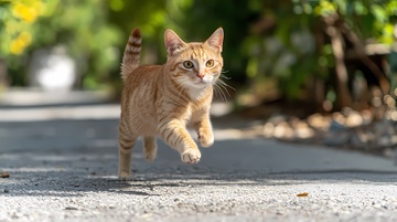 活泼橘猫奔跑瞬间