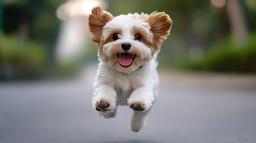 欢快小狗户外奔跑