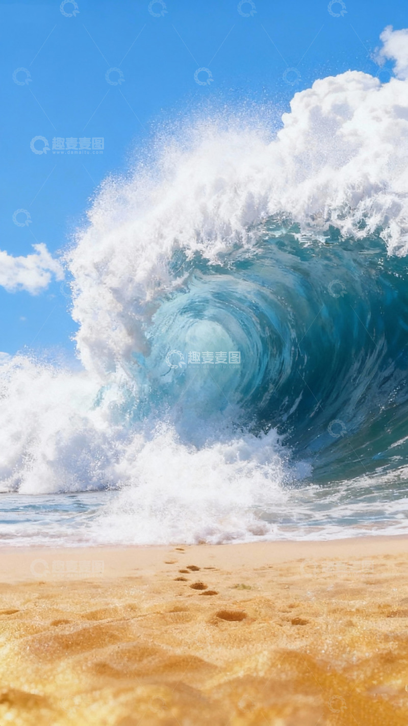 高清大图下载【趣麦麦图】海浪沙滩自然风光摄影