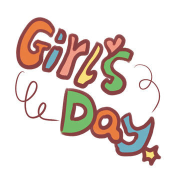 卡通风女孩节庆祝图案设计素材