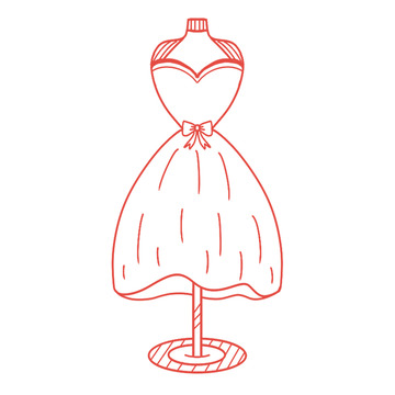 简约婚纱礼服线描图