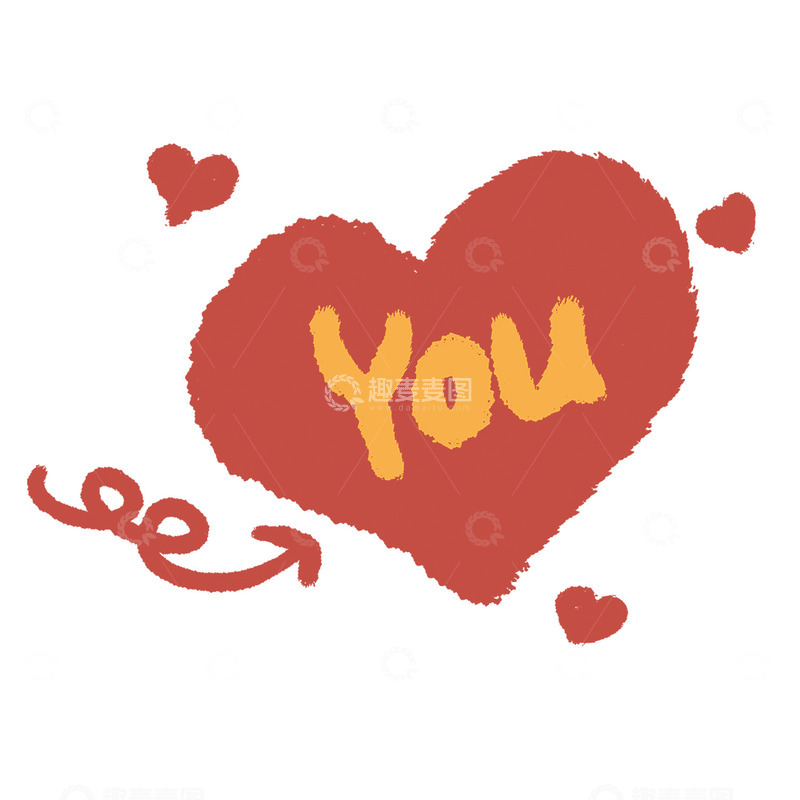 高清大图下载【趣麦麦图】手绘爱心祝福语插画