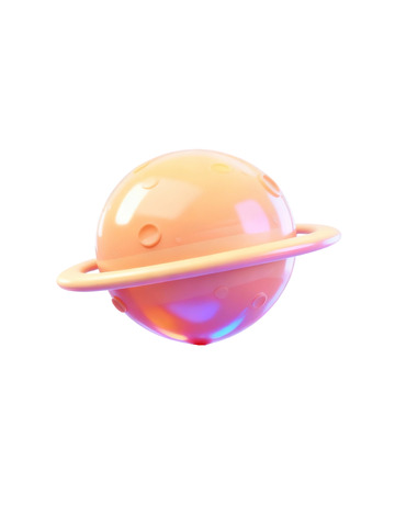 彩虹色行星卡通插图