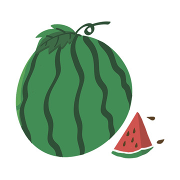 西瓜插画图标水果图案设计素材