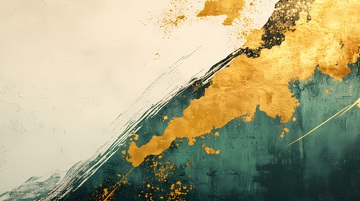 抽象金绿油画风格艺术装饰画