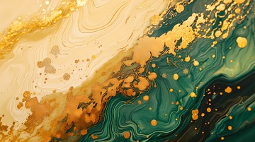 金绿流体艺术装饰画