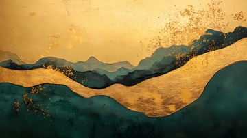 抽象山水金色艺术画
