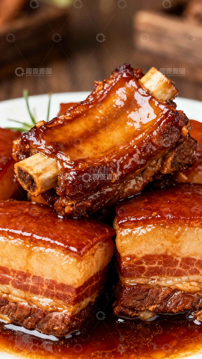 源文件下载【趣麦麦图】红烧排骨和五花肉3