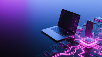 科技感电子电路笔记本电脑画面