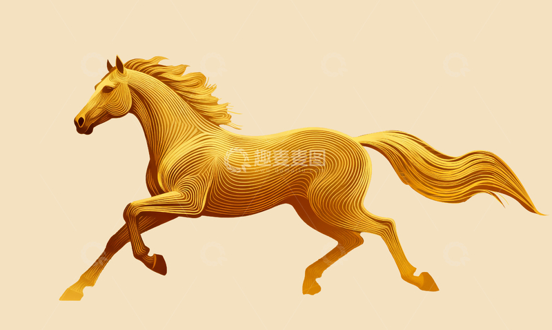 源文件下载【趣麦麦图】极简线条骏马2