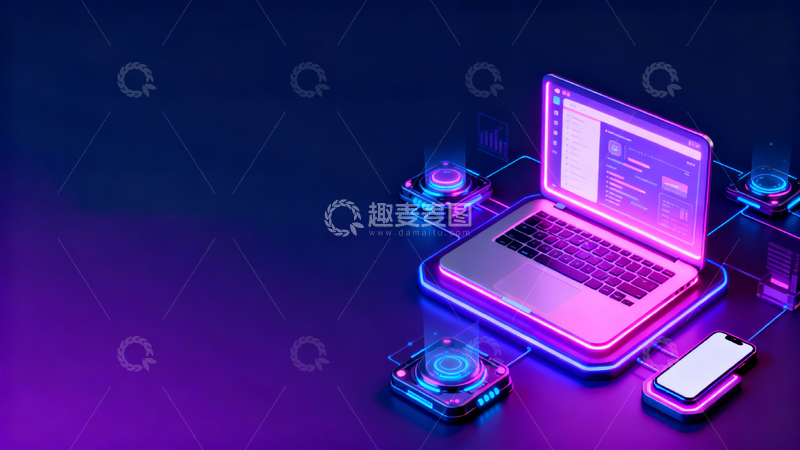 高清大图下载【趣麦麦图】科技感数字设备展示图