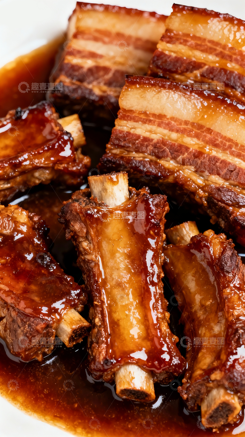 源文件下载【趣麦麦图】红烧排骨和五花肉2