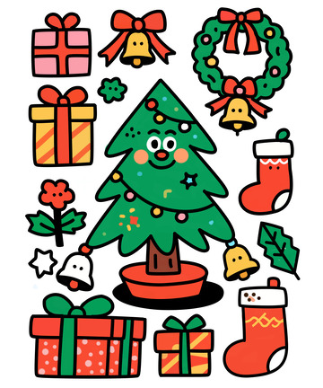 圣诞节文创贴纸