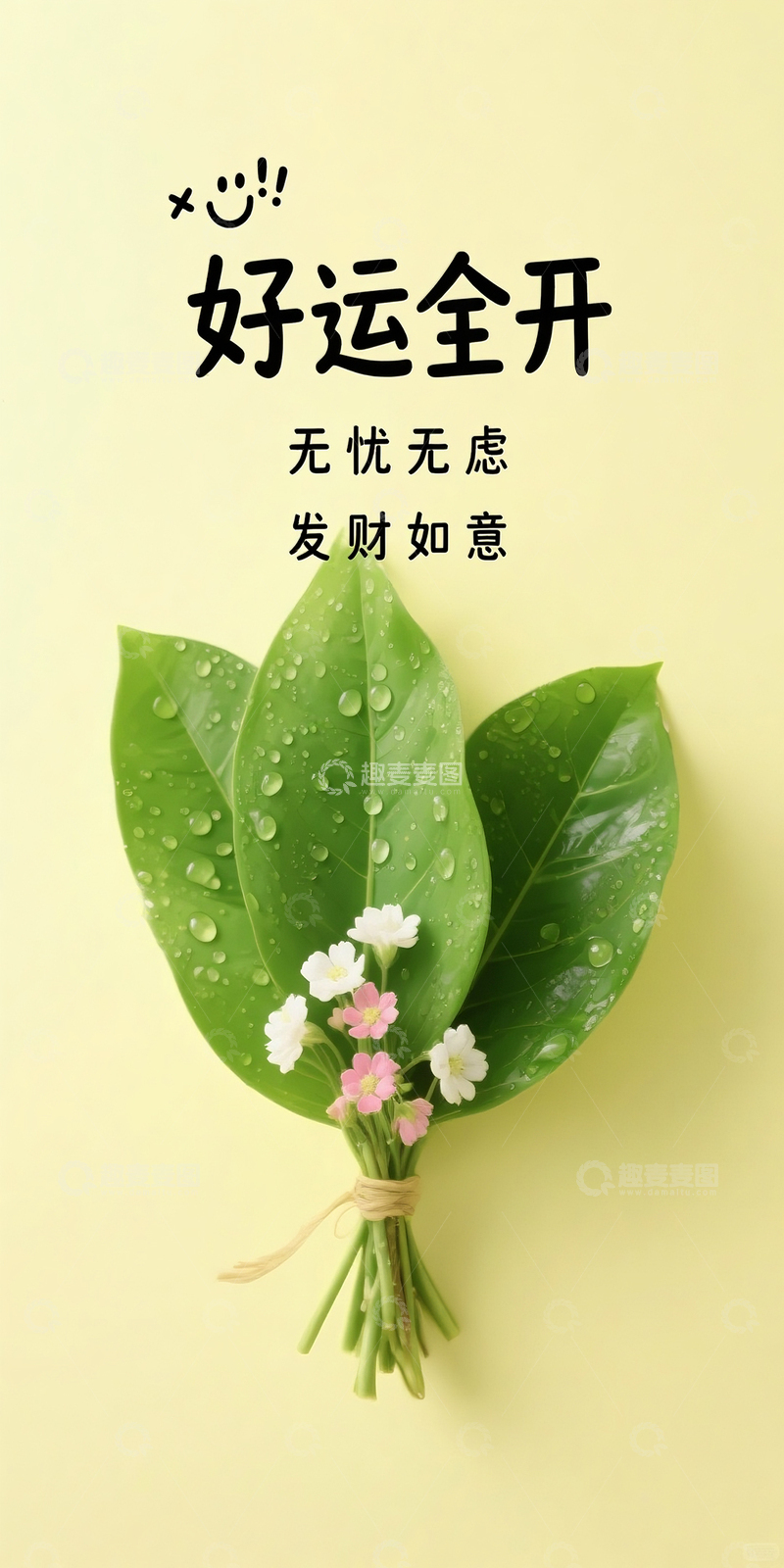 高清大图下载【趣麦麦图】好运全开 柚子叶