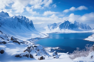 天山天池雪山美景