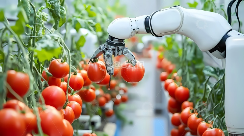 高清大图下载【趣麦麦图】智能农业机器人采摘番茄
