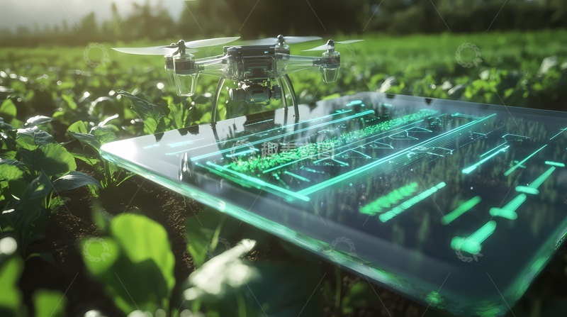 高清大图下载【趣麦麦图】科技农业无人机育苗