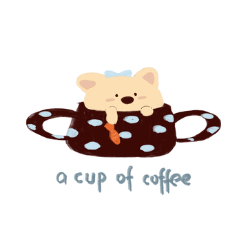卡通熊咖啡杯插画