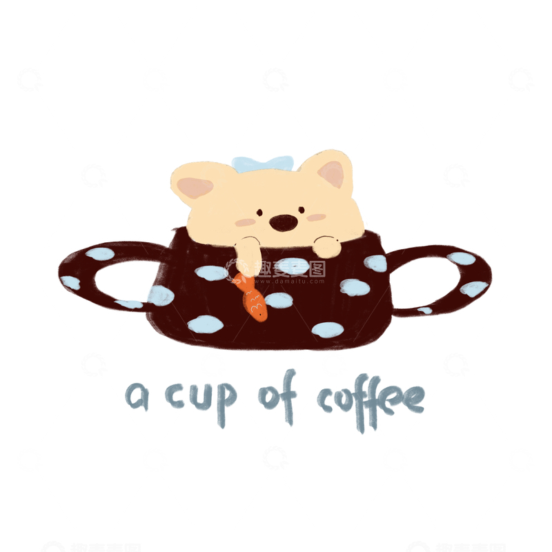 源文件下载【趣麦麦图】卡通熊咖啡杯插画
