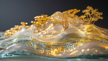 金光波浪艺术装置