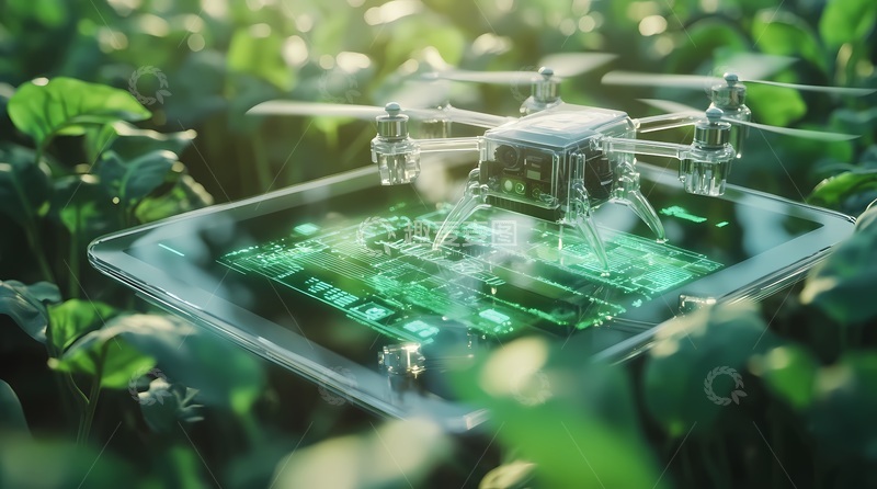 高清大图下载【趣麦麦图】科技无人机农业应用展示