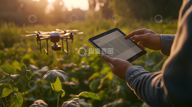 高清大图下载【趣麦麦图】智慧农业无人机监控