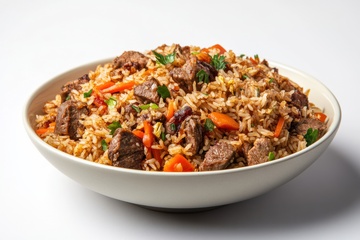 美味的牛肉蛋炒饭