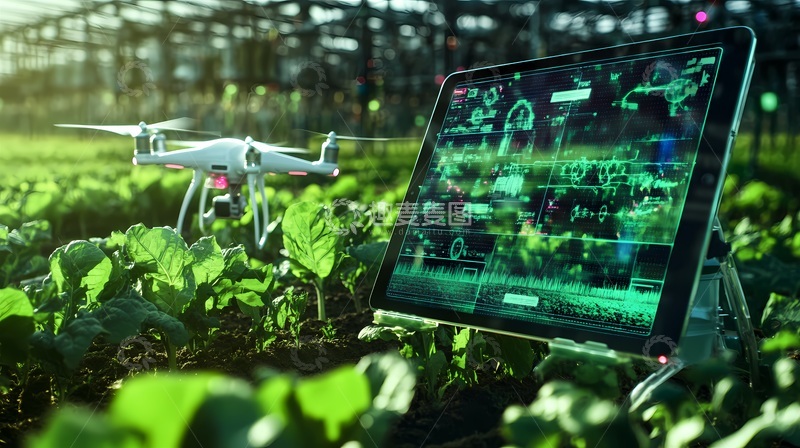 高清大图下载【趣麦麦图】智慧农业无人机监测