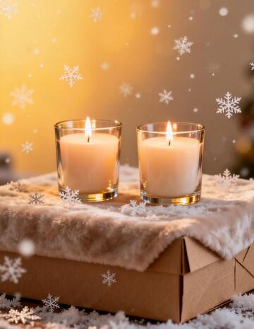 冬日节日蜡烛礼盒场景